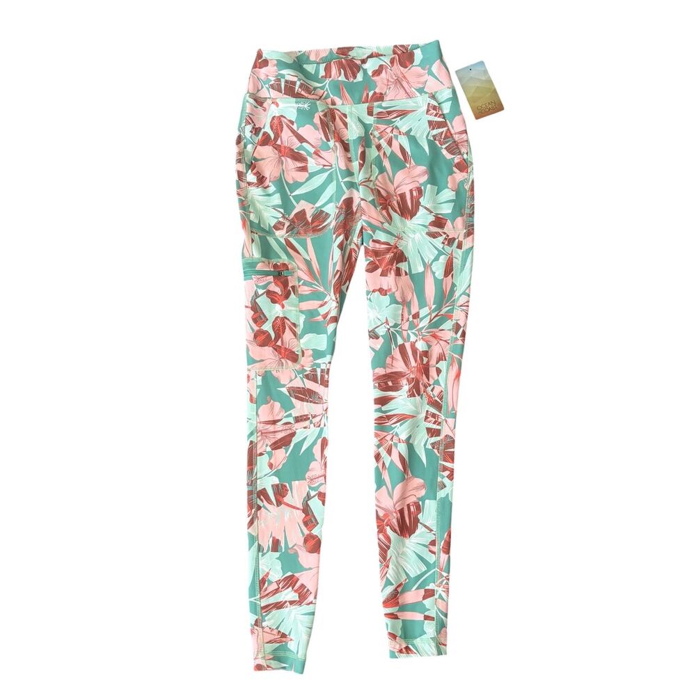 Ocean Coast Tropical Floral Leggings XS NWT Quick Dry Boho Gorpcore Sports